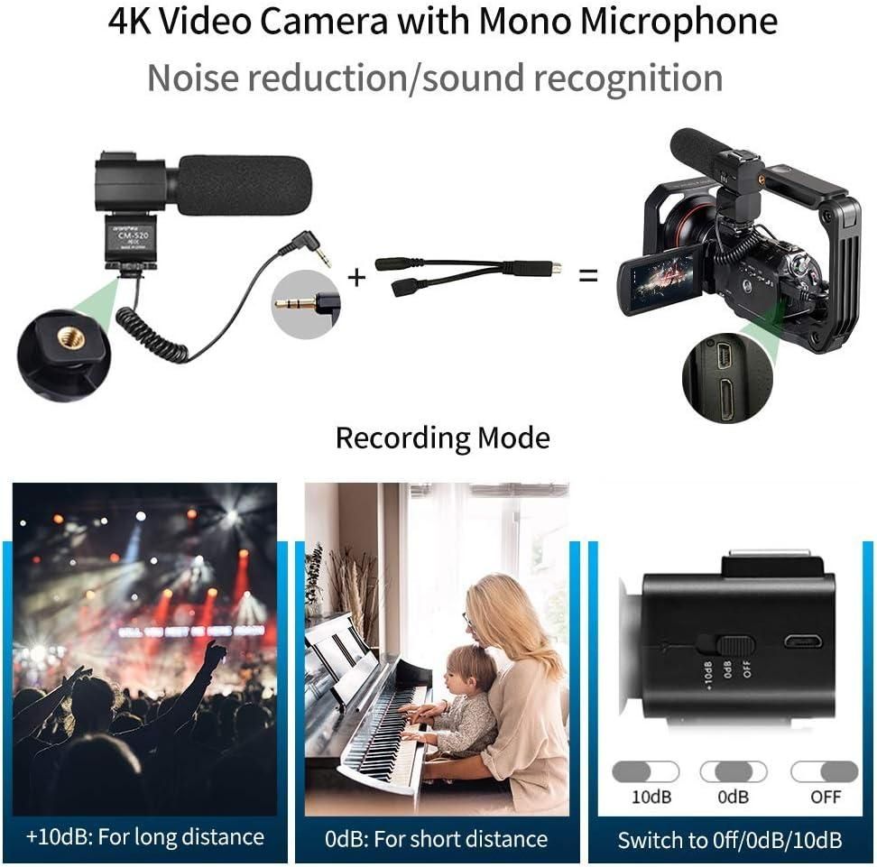 ORDRO 4K Video Camera Camcorder AC5 UHD Camcorder with 12x Optical Zoom ...
