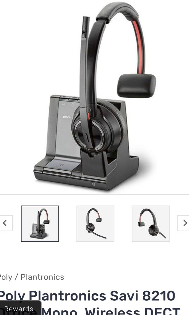 Poly Plantronics Savi 8210 Office Mono Wireless DECT Headset With 3 In 1 Charging Base For Deskphones Computers Mobile Audio Headphones Headsets on Carousell