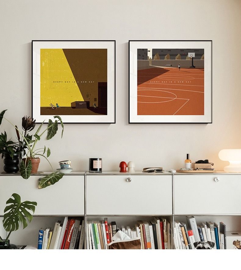 👩🏻‍🎨Red Building Art Spray Paint Art Spray Painting Wall Art with Hand