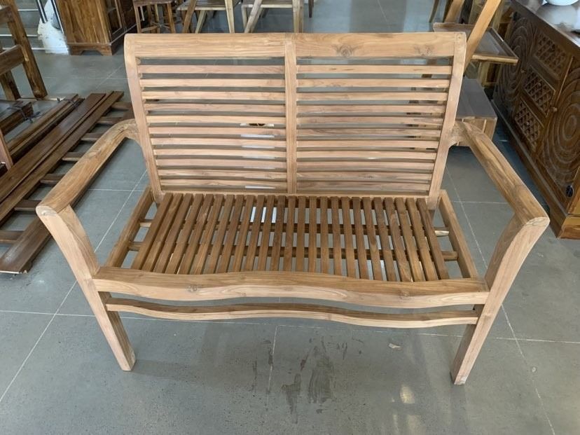 Solid Teak Wood ECO Stacking Sofa 2-Seater Furniture (Category: Sofas) located in Caloocan City. Submitted by anntinemaddelaaa00 (Listing ID 1331442306, Image 1). Description: ITEM: Handcrafted Solid Teak Wood ECO Stacking Sofa 2-Seater Furniture SERIES: Ecowood Teak (Outdoor Series) MAIN MATERIAL: Teak Wood (Tectona Grandis) FINISHING: Au Naturel (No Finishing) APPROXIMATE DIMENSIONS: 118 x 50 x 94cm (size may slightly vary due to its handcrafte