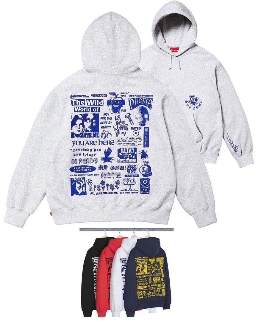 Supreme Embroidered Hooded Sweatshirt, Men's Fashion, Coats, Jackets and  Outerwear on Carousell