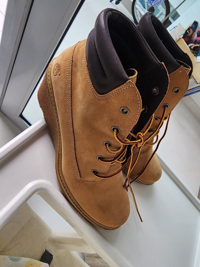 Timberland high heel boots ladies lady woman women 8.5 Women s Fashion Footwear Boots on Carousell
