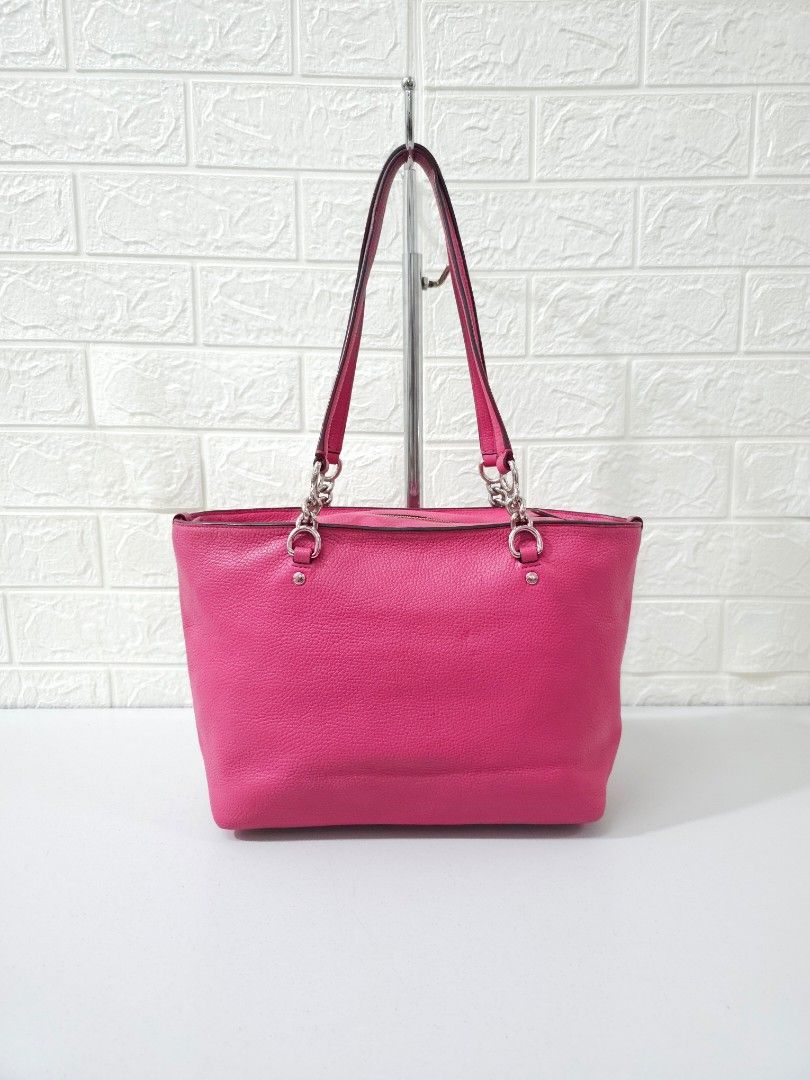 Tottebag COACH *Sophia Leather Tote Bag, Barang Mewah, Tas