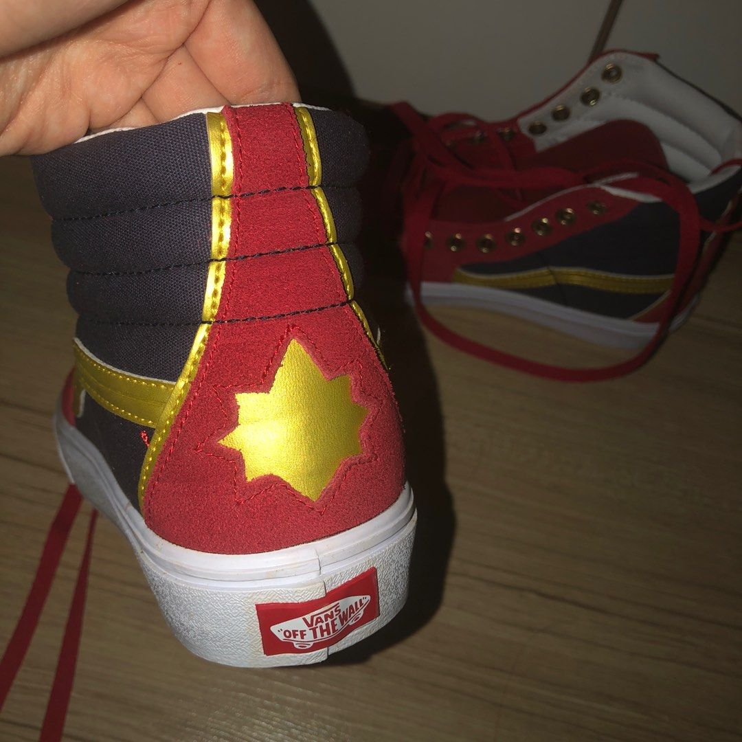 captain marvel vans sk8 hi
