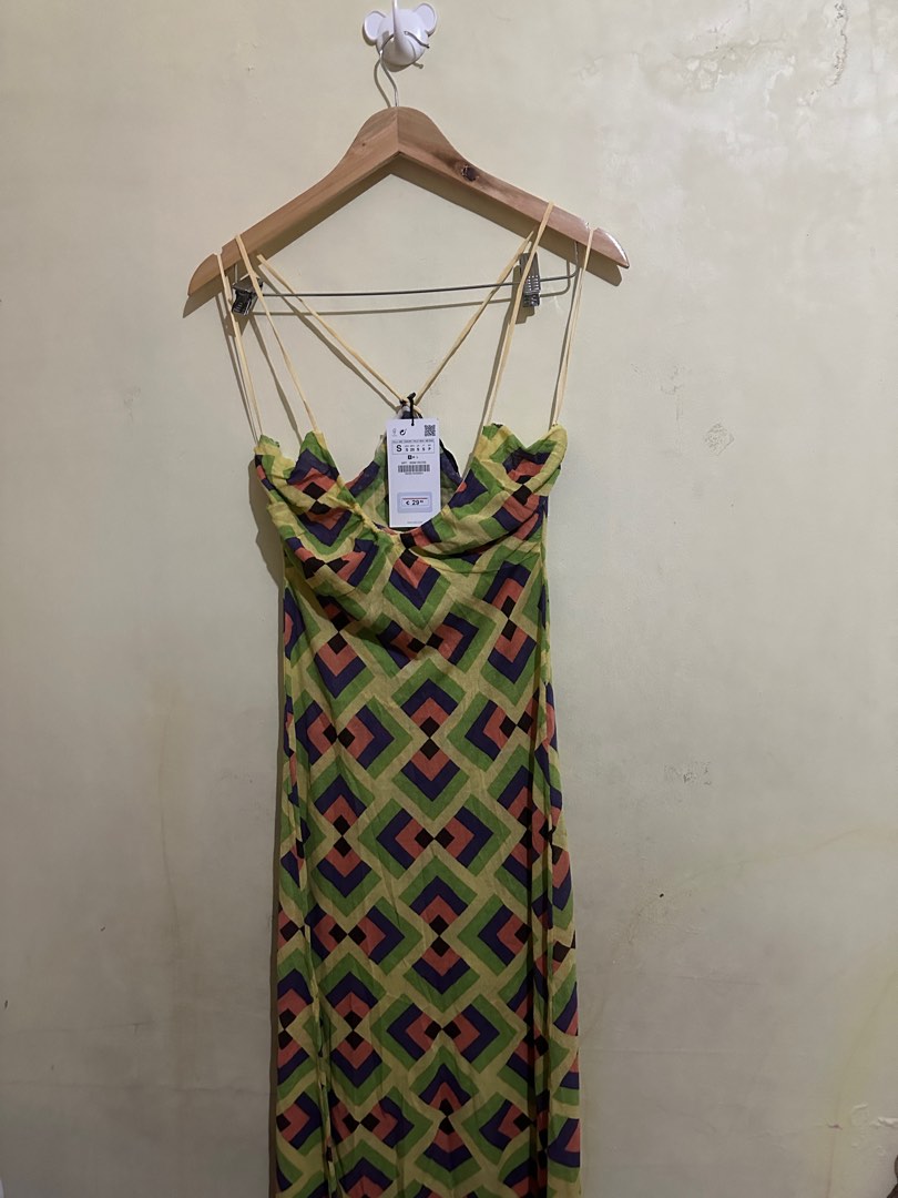 slim fit dress slacks Liza Lou's Polly Bows in Front Black with Green Geometric Long Modest –  Liza Lou's main image 1
