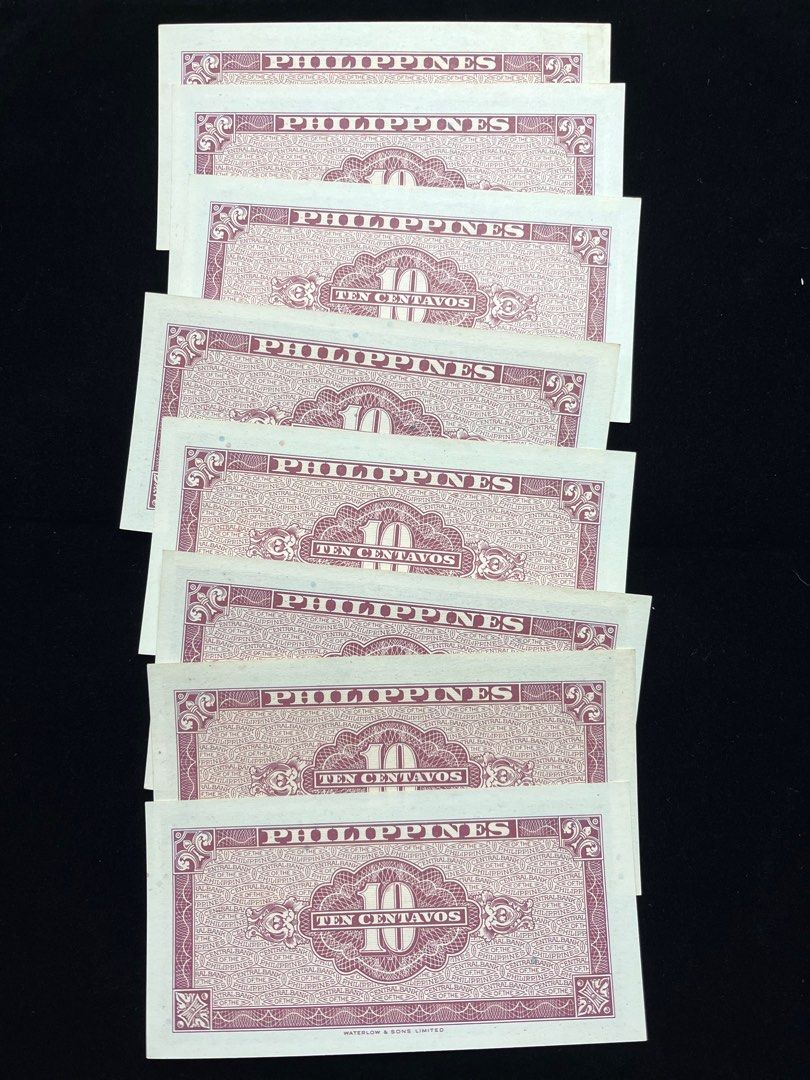 10 centavos piso pesos English series Philippine banknote Rare
