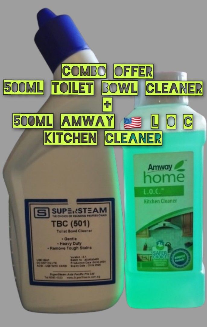 🆓🚚 500ml AMWAY LOC kitchen Cleaner + 500ml Toilet Bowl Cleaner HOME