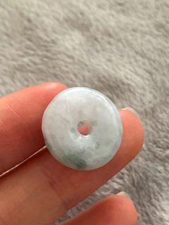 Natural A Jadeite Jade Piendou, Blue Flower Pattern, Slight Flaw64191655870339110