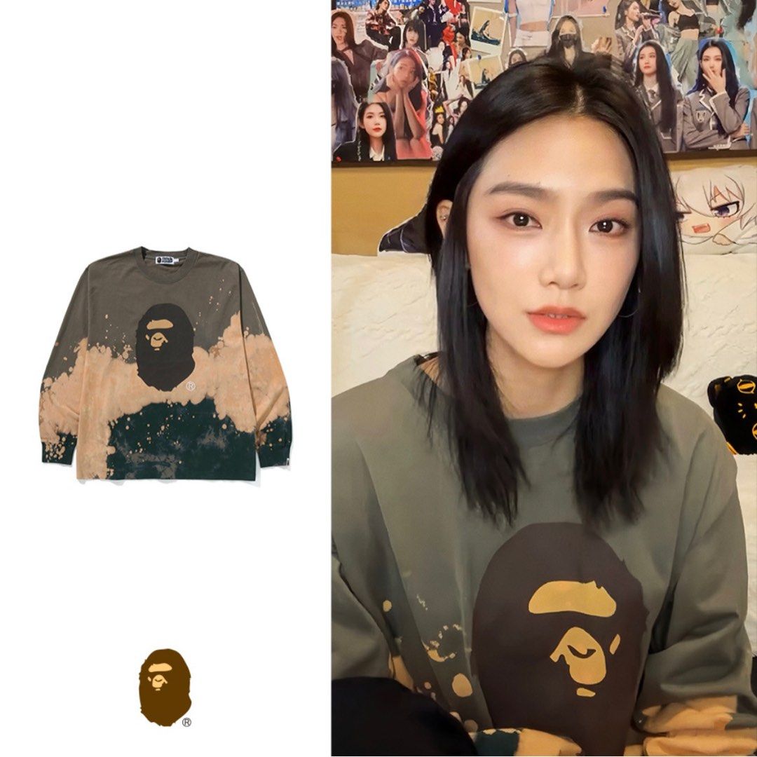 【BAPE】TIE DYE RELAXED FIT L/S TEE BAPE TIE DYE APE HEAD RELAXED FIT LS TEE, Men's Fashion, Tops