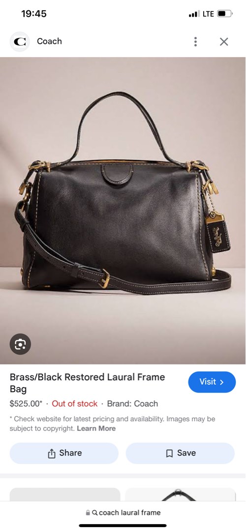 Coach laural frame bag discount