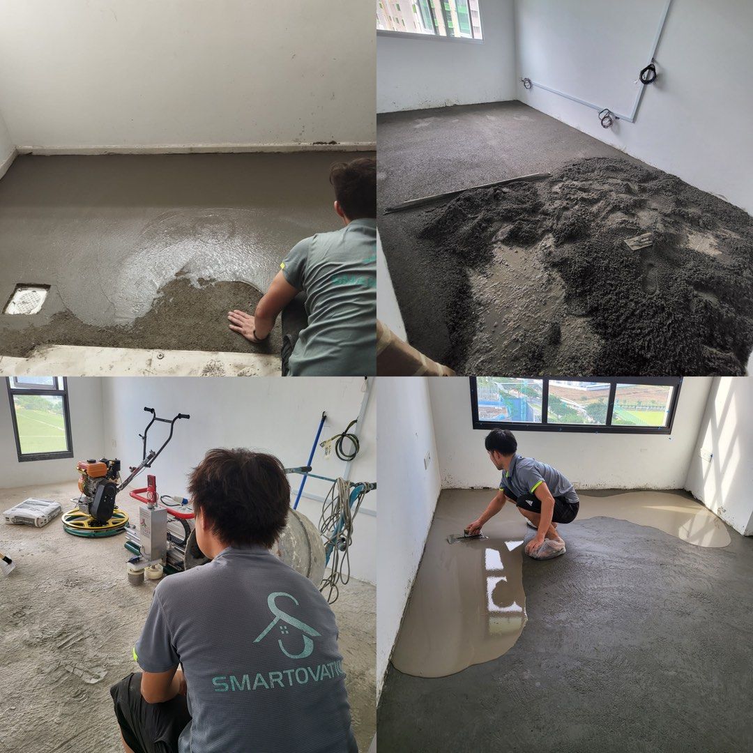 Floor Screeding BTO / Cement Screed BTO vinyl floor self leveling tiling toilet renovation 62853070336769111