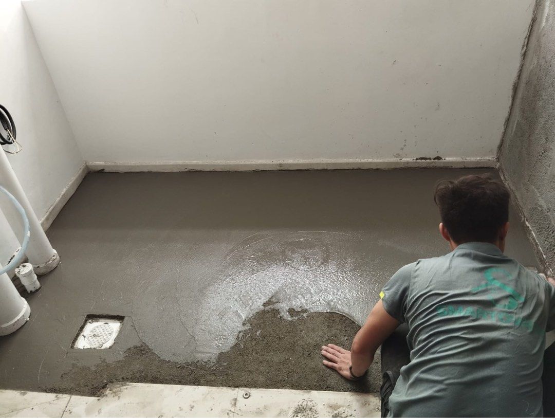 Floor Screeding BTO / Cement Screed BTO vinyl floor self leveling tiling toilet renovation 62853070336769114