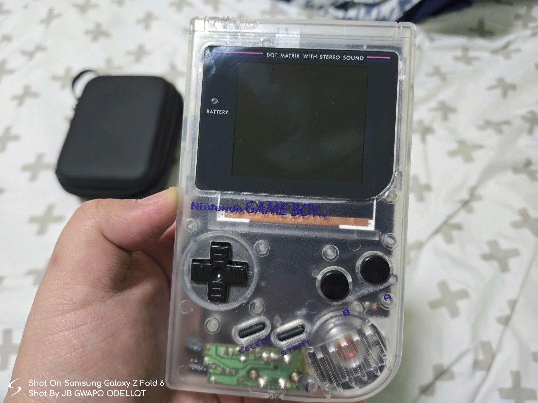 Gameboy DMG IPS, Audio Amp, US Type C Rechargeable Battery, Clear Shell