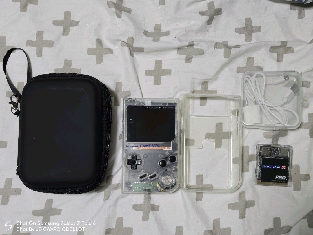 Gameboy DMG IPS, Audio Amp, US Type C Rechargeable Battery, Clear Shell