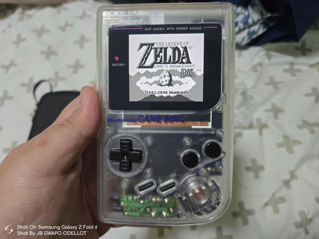 Gameboy DMG IPS, Audio Amp, US Type C Rechargeable Battery, Clear Shell