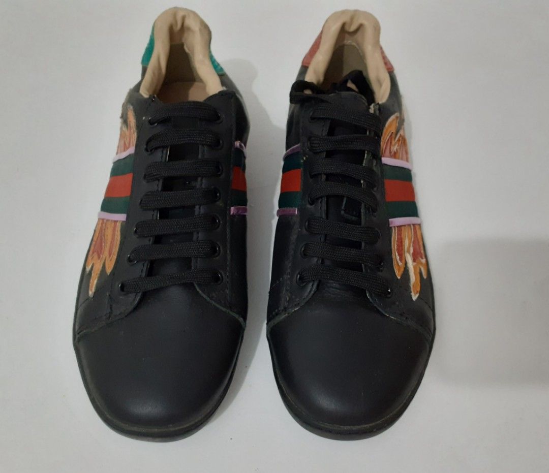Gucci flame shoes black hotsell