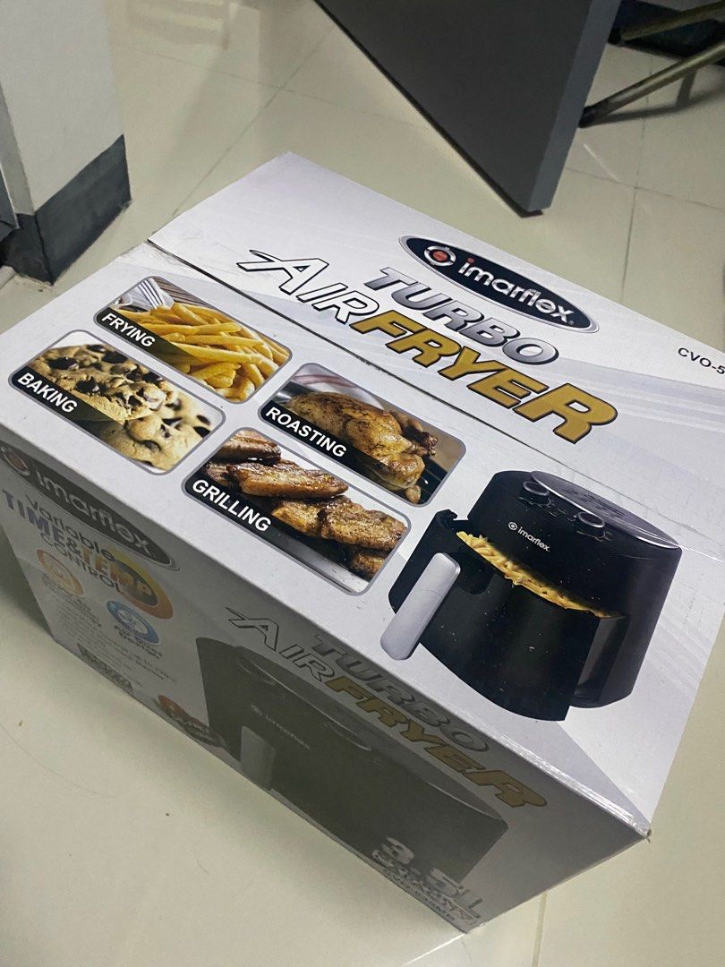 Imarflex Air Fryer New (Category: Fryers) located in Quezon City. Submitted by jasmincab (Listing ID 1331653695, Image 3). Description: Bigay samin new 3498 ang original price Rsf- meron na kaming airfryer. Wala kaming paglalagyan po.