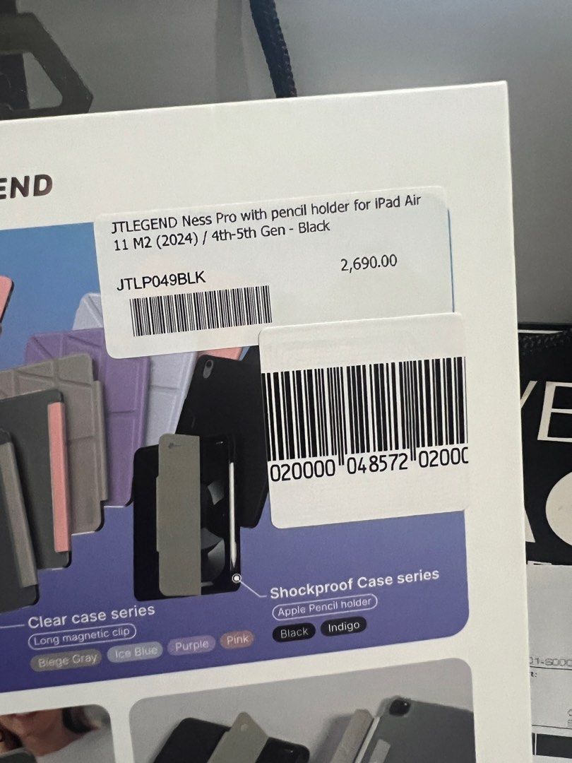Ipad air 11” case (Category: Laptop Bags & Sleeves) located in Cagayan de Oro. Submitted by grabmystufff (Listing ID 1331567188, Image 3). Description: Brand new case for ipad air 11” Complete with receipt Extra case Fixed .