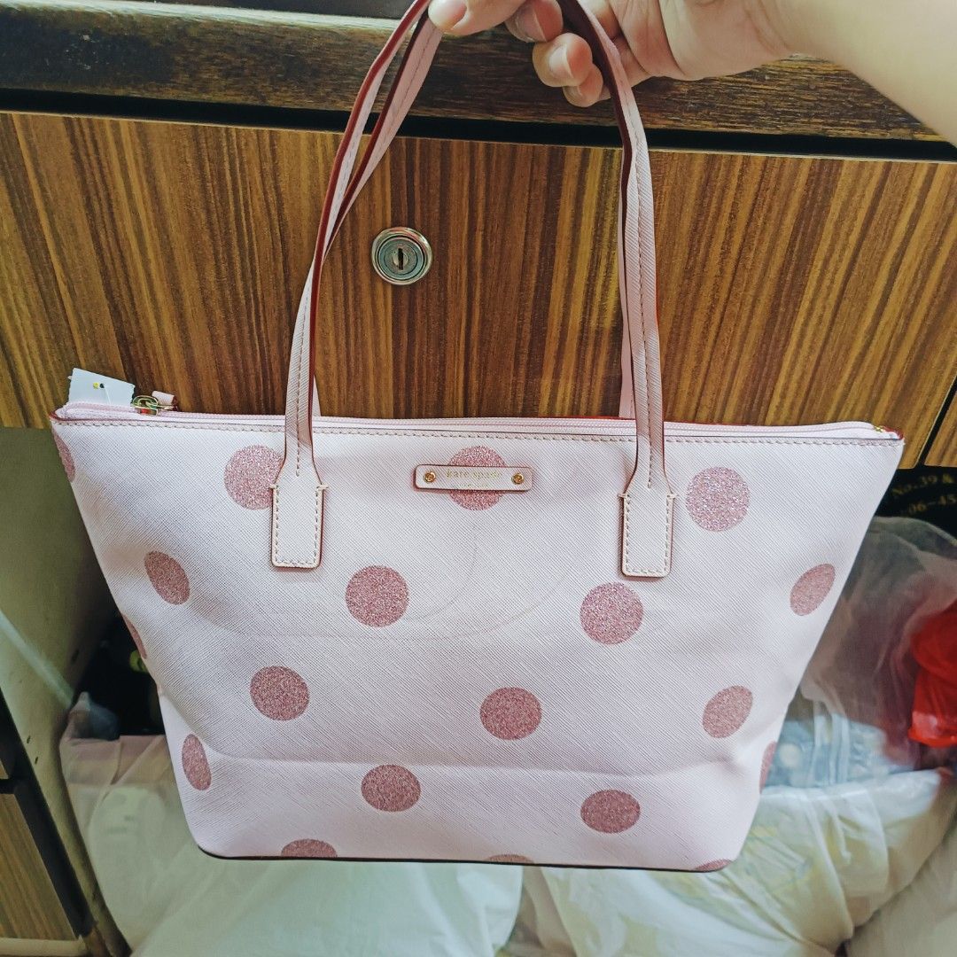 Kate spade hani haven lane pink glitter tote bag online