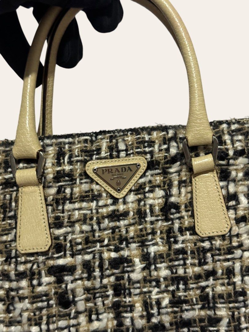 Prada Tweed Mini Flat Tote