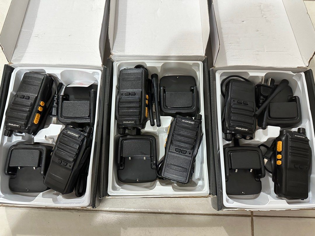 Rental Walkie talkie (Category: Walkie-Talkie) located in Singapore. Submitted by yingyingsg (Listing ID 1331677440, Image 1). Description: -Battery last 1 week in idle mode, last 1 day keep using. -Will fully charge before pass to you -Can open invoice 1 unit rent price: - 3 days $5 - 1 weeks $10 -2 weeks $15 deposit $20 each 20 sets available to rent Can arrange delivery via grab express or lalamove -distance 1-3km -can connect unlimited units,