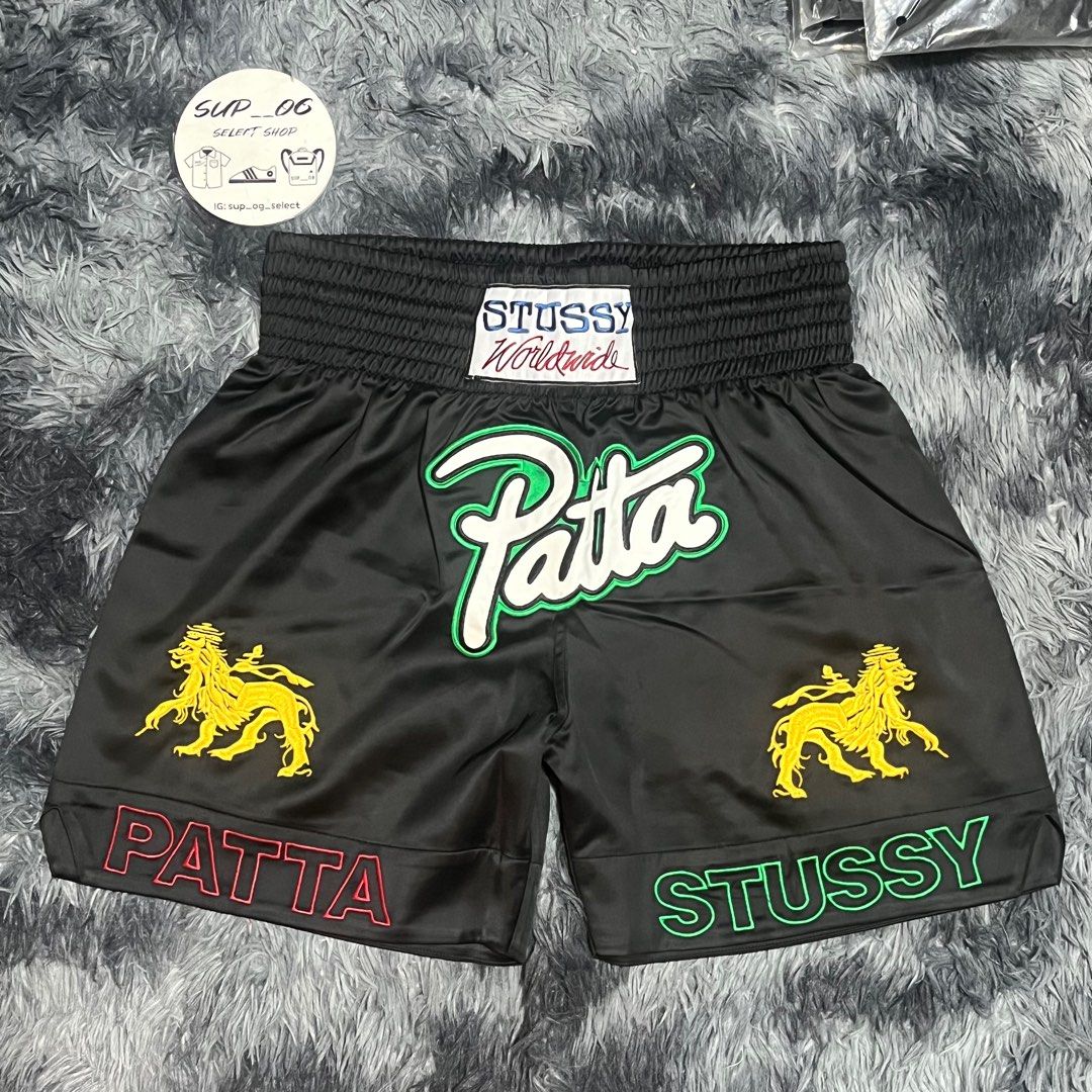 🔥全新現貨S號一件🔥 Stussy X Mix Patta聯名款 刺繡貼片 拳擊短褲 五分褲 泰拳褲