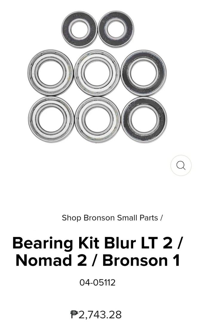 SCB bearing kit Blur LT2, Nomad 2, Bronson 1 (Category: Bicycles) located in Manila. Submitted by isko_sarisari (Listing ID 1331606881, Image 1). Description: #04-05112.