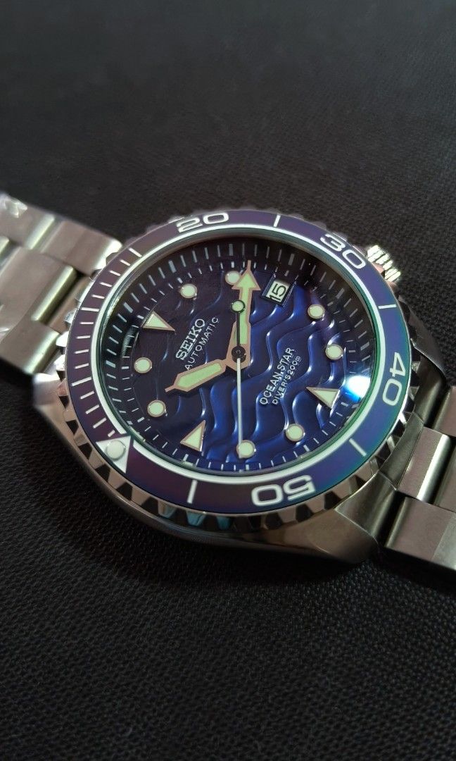 RS Seiko Mod SKx Ocean Star Blue 42mm Nh35 Men s Fashion Watches Accessories Watches on Carousell