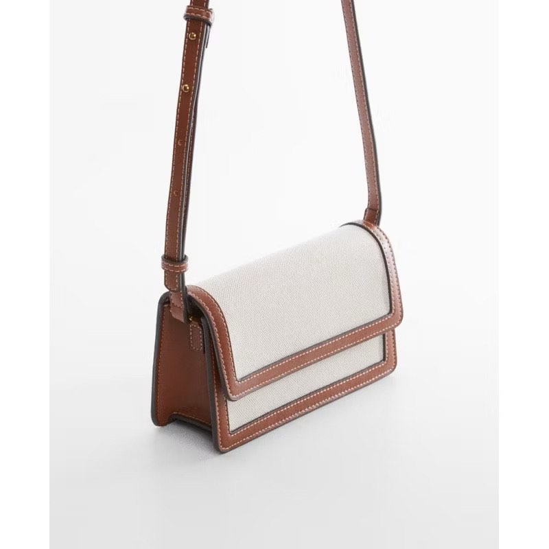 Sling Bag Tas Mango Canvas Slingbag TEXTURED BAG WITH FLAP LEATHER