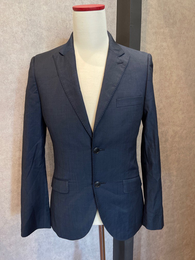 Topman Suit Blazer Wool Blue Navy S