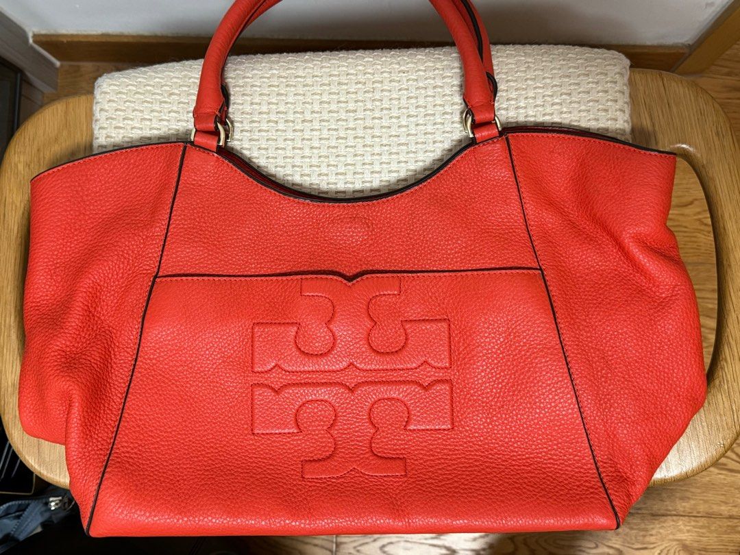 Tory Burch Bombe T Leather Tote Bag Tote Bags Carousell