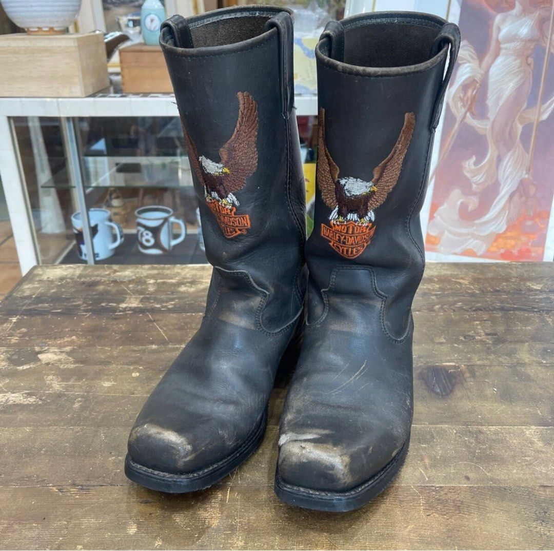 Vintage Harley Davidson Eagle Boots Men s Fashion Footwear Boots on Carousell