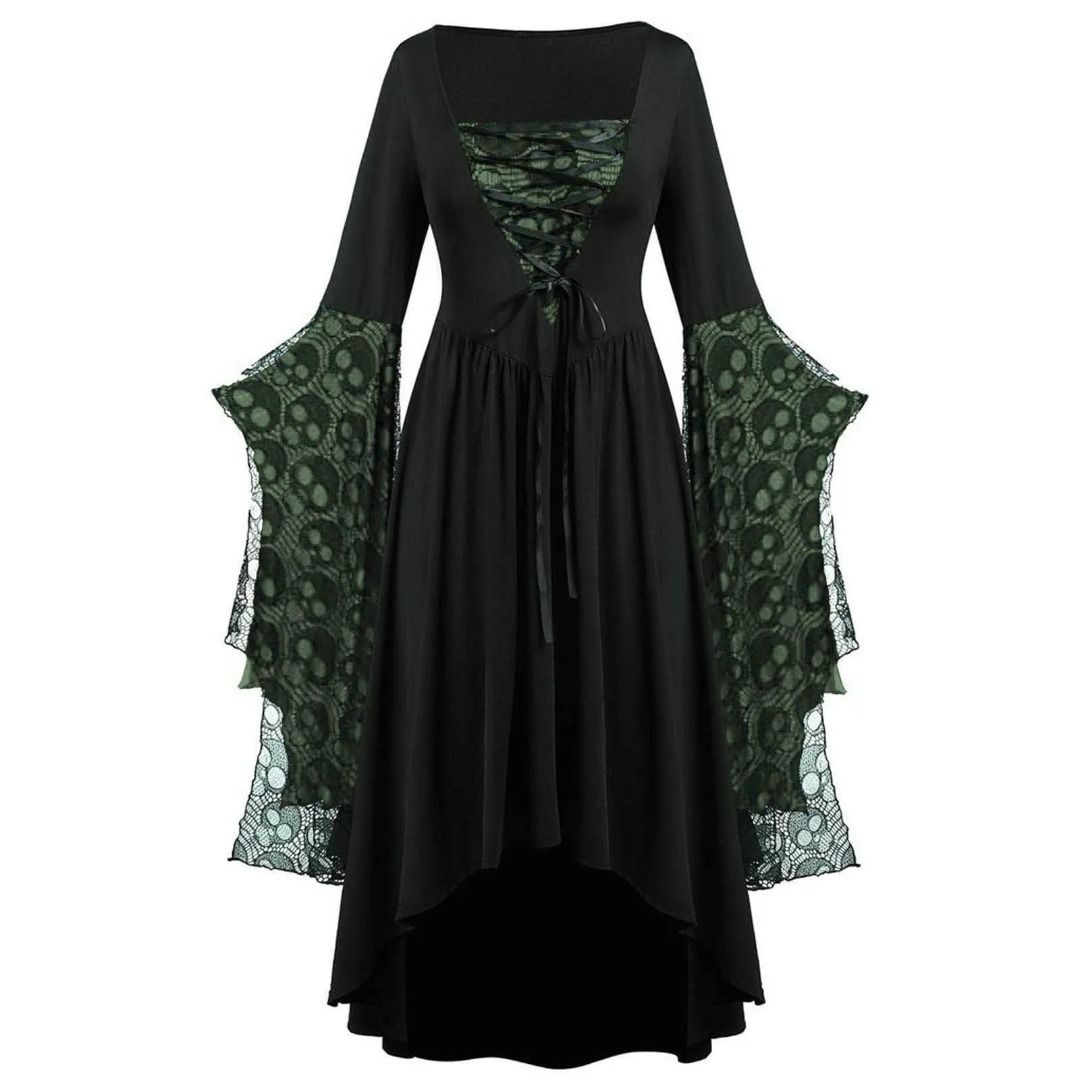 Women Medieval Witch Dress Vintage Halloween Plus Size Cold Shoulder Butterfly Sleeve Gothic Dresses Carnival Dress Up Party Carousell