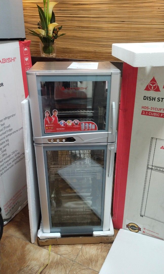 31cu.ft. Hanabishi Dish Sterilizer HDS-31CUFT (Category: Dishwasher) located in Caloocan City. Submitted by camileventura123456 (Listing ID 1328639368, Image 3). Description: Description💯 ✅3.1 cubic feet. ✅Upper Cabinet: 65°C Heating temperature, Good for plastic and wood utensils/dishes. ✅With Ozone disinfection system. ✅Lower Cabinet: 125°C Heating temperature, Good for porcelain, glass, and stainless steel utensils/dishes. ✅Protect your kitch
