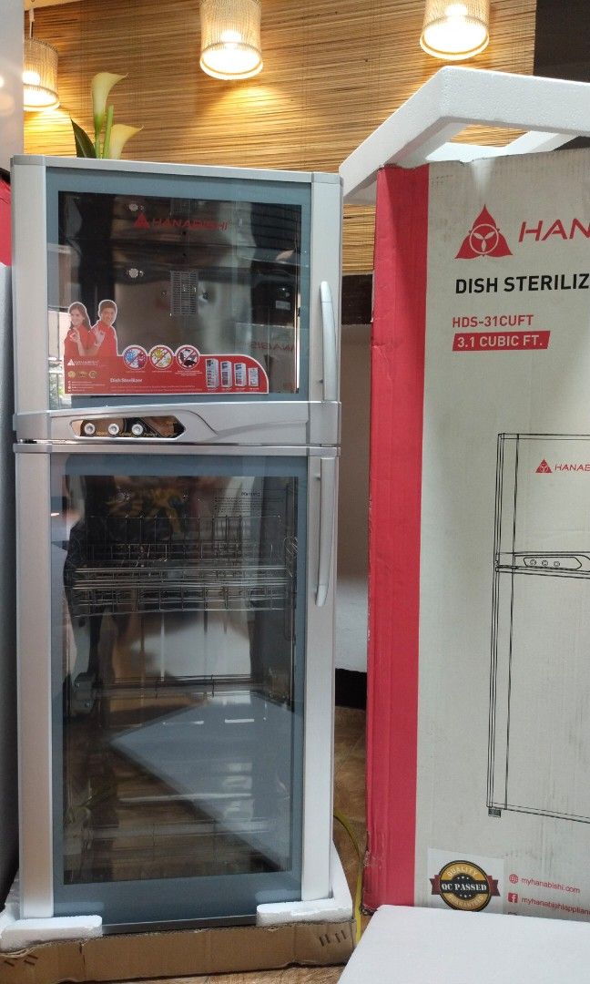 31cu.ft. Hanabishi Dish Sterilizer HDS-31CUFT (Category: Dishwasher) located in Caloocan City. Submitted by camileventura123456 (Listing ID 1328639368, Image 1). Description: Description💯 ✅3.1 cubic feet. ✅Upper Cabinet: 65°C Heating temperature, Good for plastic and wood utensils/dishes. ✅With Ozone disinfection system. ✅Lower Cabinet: 125°C Heating temperature, Good for porcelain, glass, and stainless steel utensils/dishes. ✅Protect your kitch