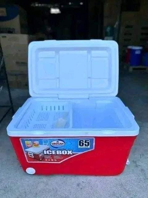 65L OROCAN Ice Box cooler with wheels (Category: Storage Boxes & Baskets) located in Manila. Submitted by kellychz (Listing ID 1328635715, Image 2). Description: Ice Box cooler ❤️❤️❤️❤️❤️❤️🩵🩵🩵🩵 SAME DAY DELIVERY BRAND NEW 💗💗💗 Cod or gcash.