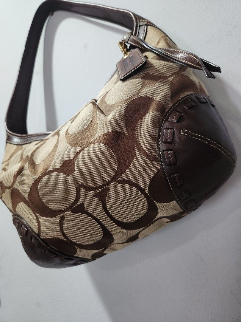 SALE Coach Ergo 12227 Signature Canvas Shoulder Bag Ergo Vintage