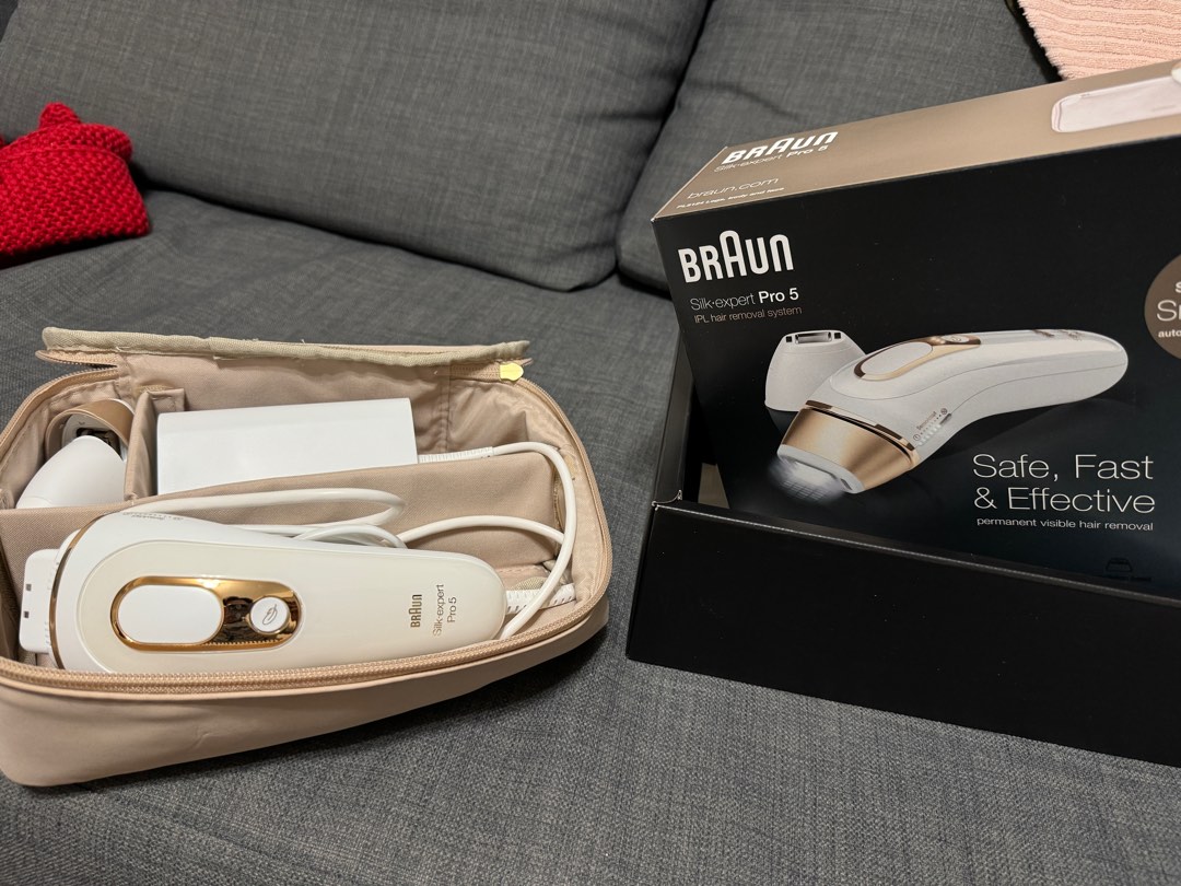 百靈 Braun Silk Expert Pro 5 PL5124 IPL 脫毛機 (含精密頭及便携袋), 美容＆個人護理, 沐浴＆身體護理