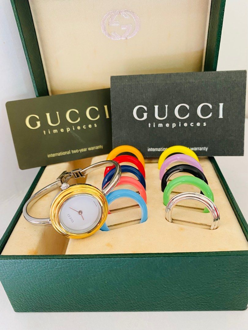 Gucci interchangeable bezel bangle watch online