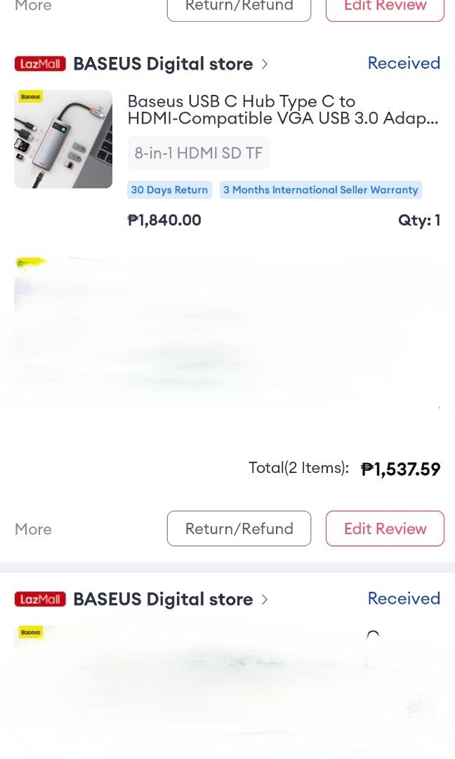 Baseus USB Hub 8in1 (Category: Cables & Adaptors) located in Caloocan City. Submitted by zealwind.6c23d3 (Listing ID 1328682751, Image 3). Description: Hi! Baseus USB hub adaptor • 1 HDMI 3 USB 3.0 1 LAN connector 1 SD card reader 1 TF Slot • 1 100W PD port Selling price: 800 Current price nya sa Baseus Lazmall: 1800 RFS: hindi na nagagamit Within or near Metro Manila lang DM na lang po sa interested. Thanks!!.