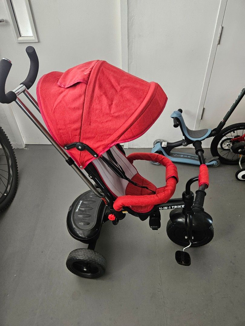 Besrey 4 in 1 Trike Red Babies Kids Going Out Strollers on Carousell