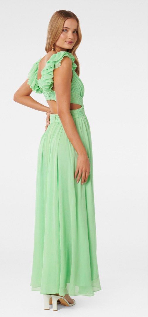 sage green dress for wedding near me Bubbleroom occasion – Selena Satin Dress – campaign-outlet – Green main image 0