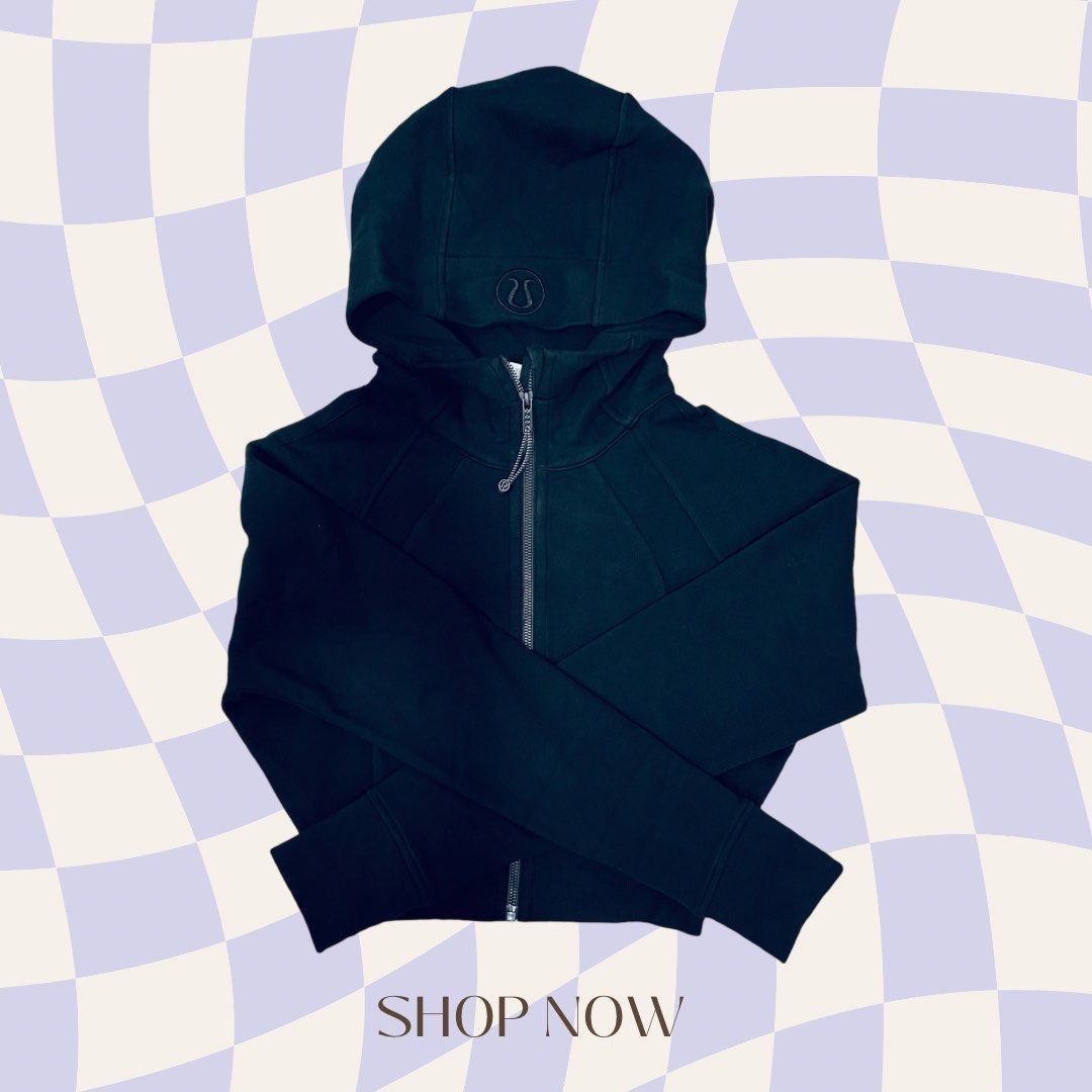 Brand New Lululemon Cropped Hoodie in Black Women s Fashion Coats Jackets and Outerwear on Carousell