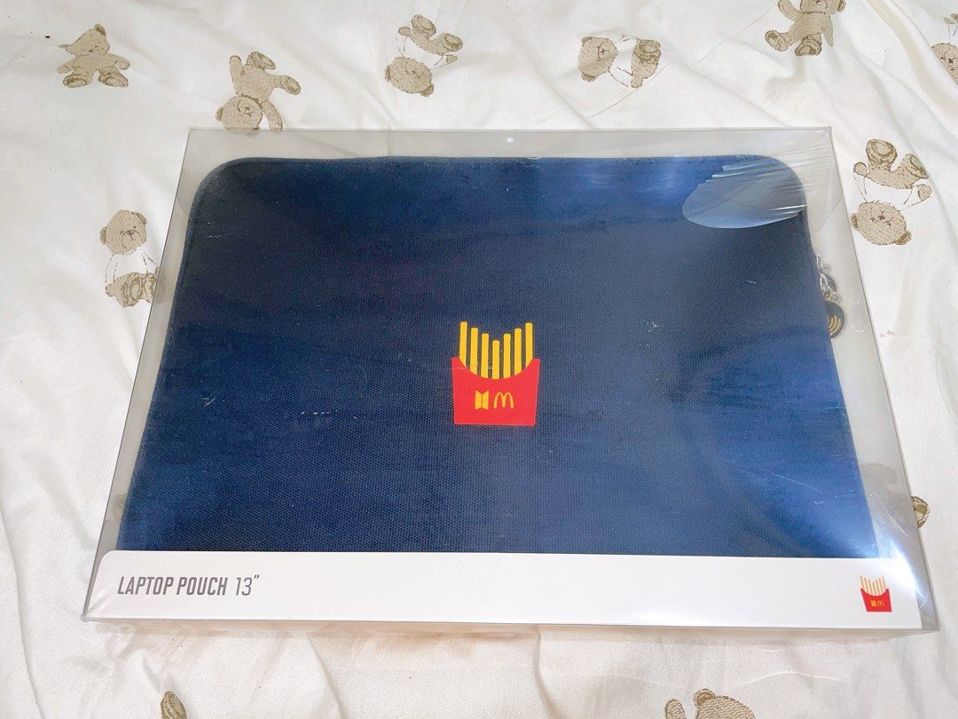 BTS x MCDO 13” Laptop Pouch/Sleeves (Category: Laptop Bags & Sleeves) located in Valenzuela. Submitted by chimmyloves_ (Listing ID 1328739283, Image 1). Description: BTS x McDonalds Collab Merch — official, unsealed — unused, good condition — slightly nego 📌 notes: — Please refrain from making an offer. — Discounts will only be available if you avail more than 1 item; otherwise, the price posted is fixed. — No rush shipping. Shipping is only ava