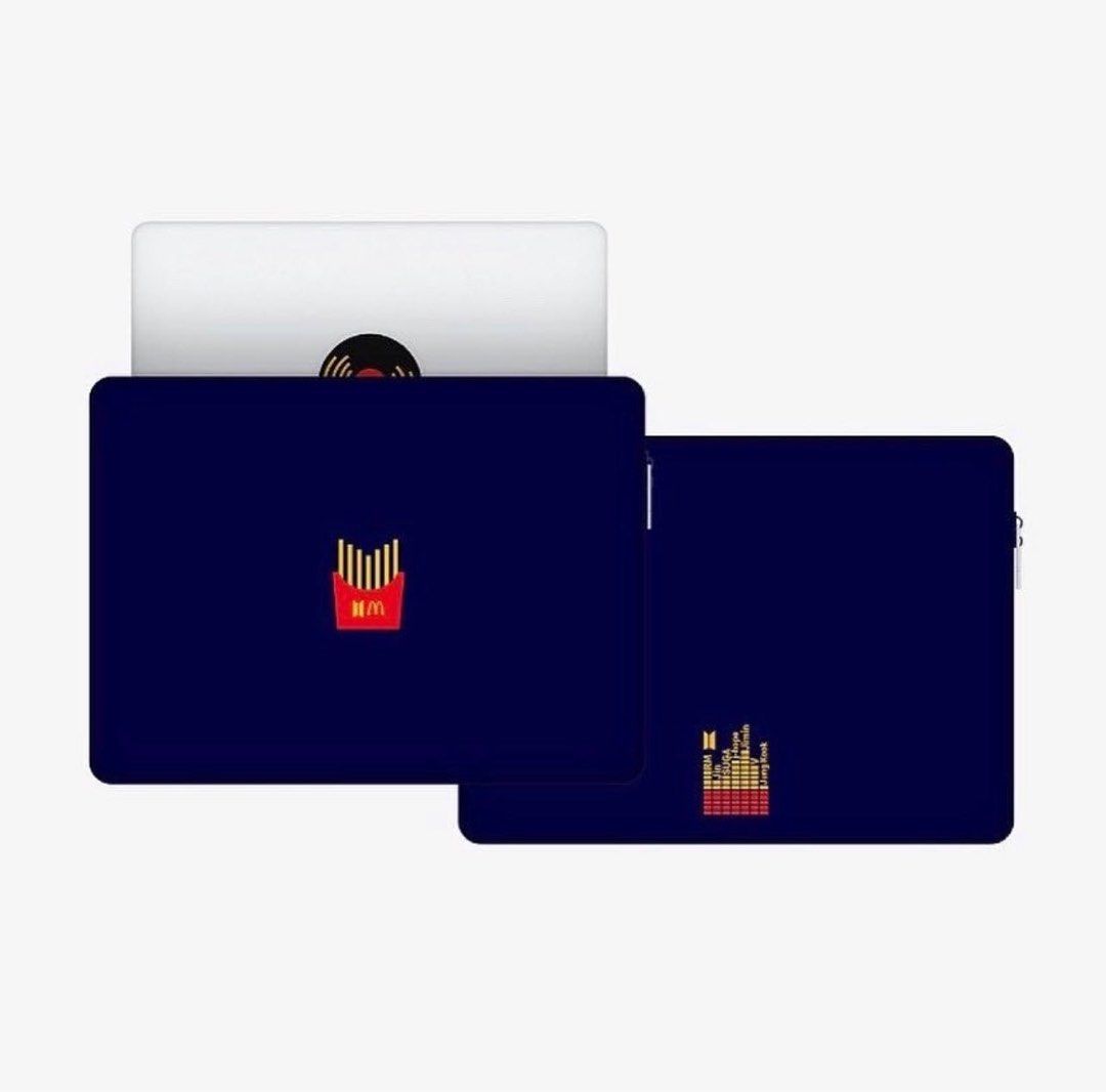 BTS x MCDO 13” Laptop Pouch/Sleeves (Category: Laptop Bags & Sleeves) located in Valenzuela. Submitted by chimmyloves_ (Listing ID 1328739283, Image 2). Description: BTS x McDonalds Collab Merch — official, unsealed — unused, good condition — slightly nego 📌 notes: — Please refrain from making an offer. — Discounts will only be available if you avail more than 1 item; otherwise, the price posted is fixed. — No rush shipping. Shipping is only ava