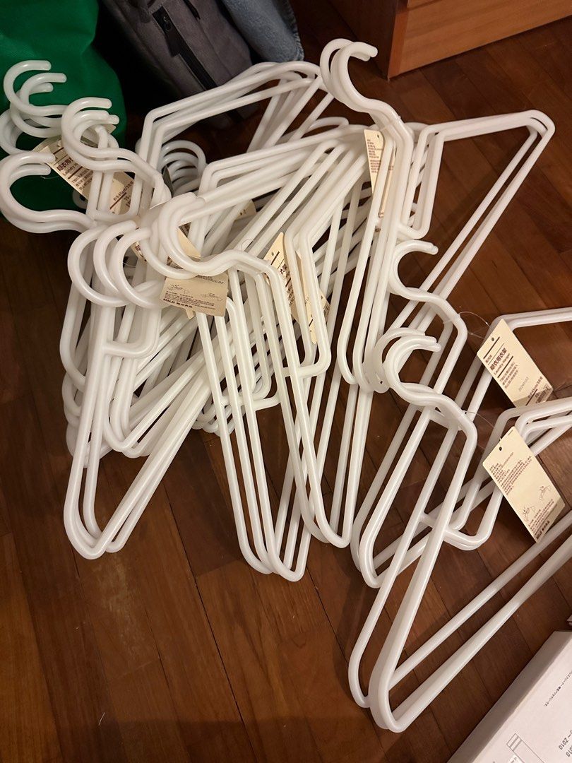 BUNDLE SET 45pcs Muji Polypropylene Laundry Hanger 45cm Furniture Home Living Home Improvement Organisation Hooks Hangers on Carousell