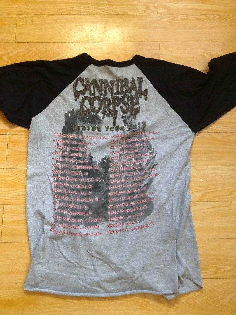 Cannibal corpse 2015 tour shirt (Category: Tshirts & Polo Shirts ) located in Talisay. Submitted by mojojodro76 (Listing ID 1328624935, Image 3). Description: Raglan size medium 20x27 Good condition no issue .