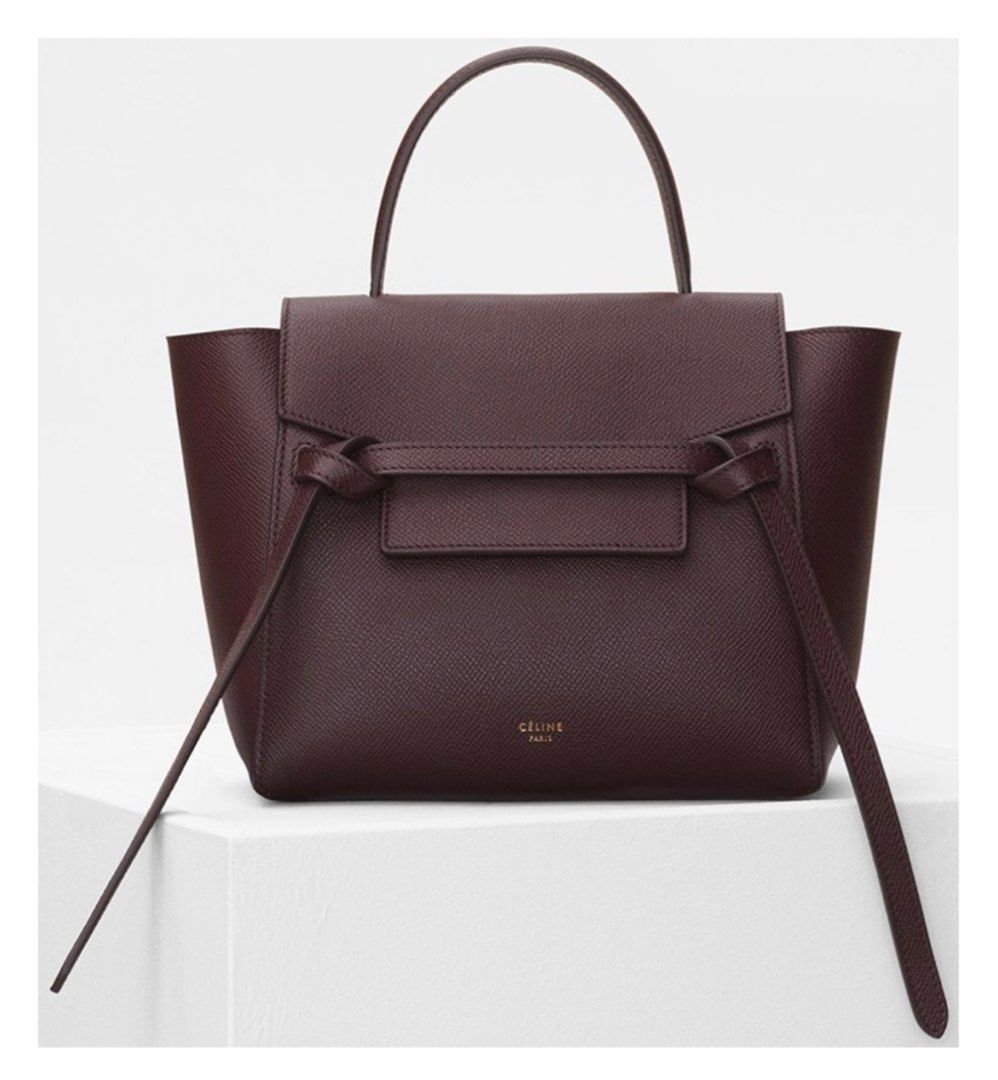 Celine nano belt bag burgundy sale