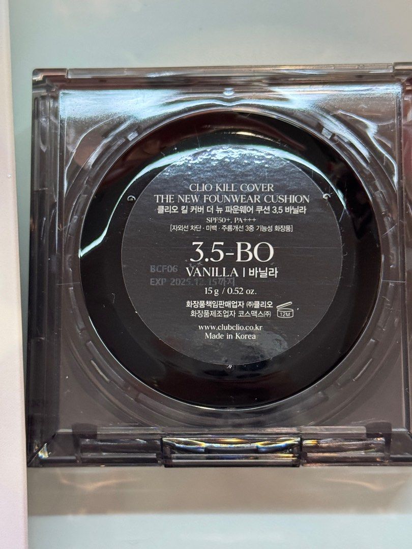 CLIO Kill Cover Cushion Foundation 3.5 Vanilla Shade (Category: Makeup) located in Quezon City. Submitted by thrift.manila (Listing ID 1328623595, Image 3). Description: This is brand new :) Opened once just to try the shade— wasn’t a match. .