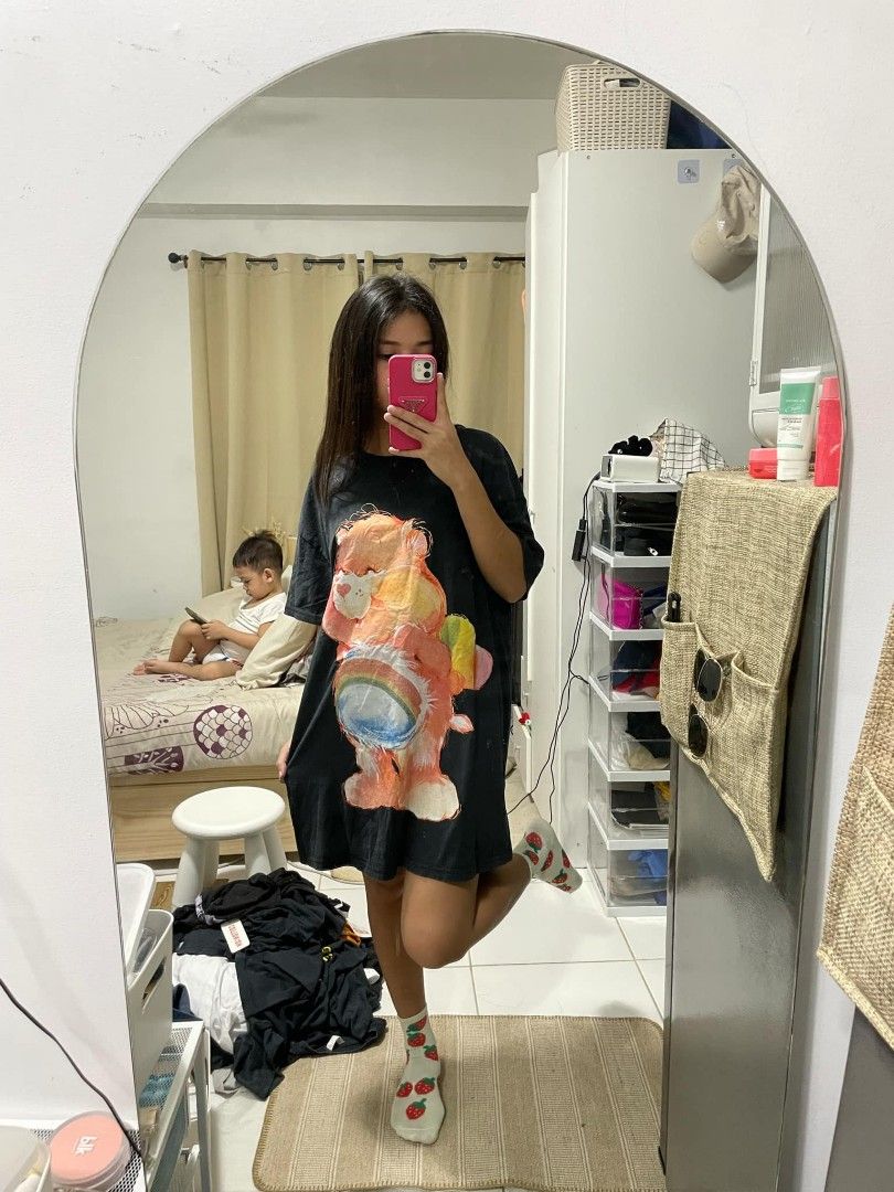 Cotton On Care Bears (Category: Shirts) located in Pasig City. Submitted by apriljmr (Listing ID 1328736314, Image 1). Description: Cotton On Oversized Care Bears🐻🌈✨ T-shirt dress sa eabab available sizes xs & s xs suot ko.